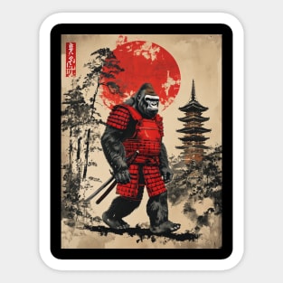 Samurai Gorilla: Red Sun Sentinel Sticker
